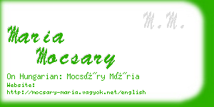 maria mocsary business card